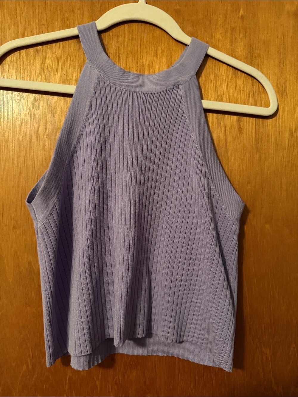 She + Sky Lavender Ribbed Halter Tank
